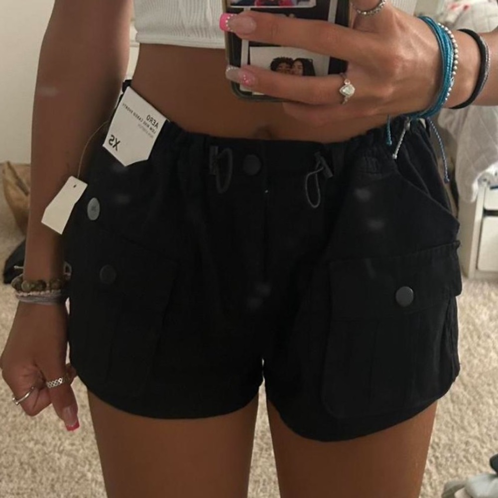 🔥BRAND NEW Aeropostale Women's Black Cargo Shorts